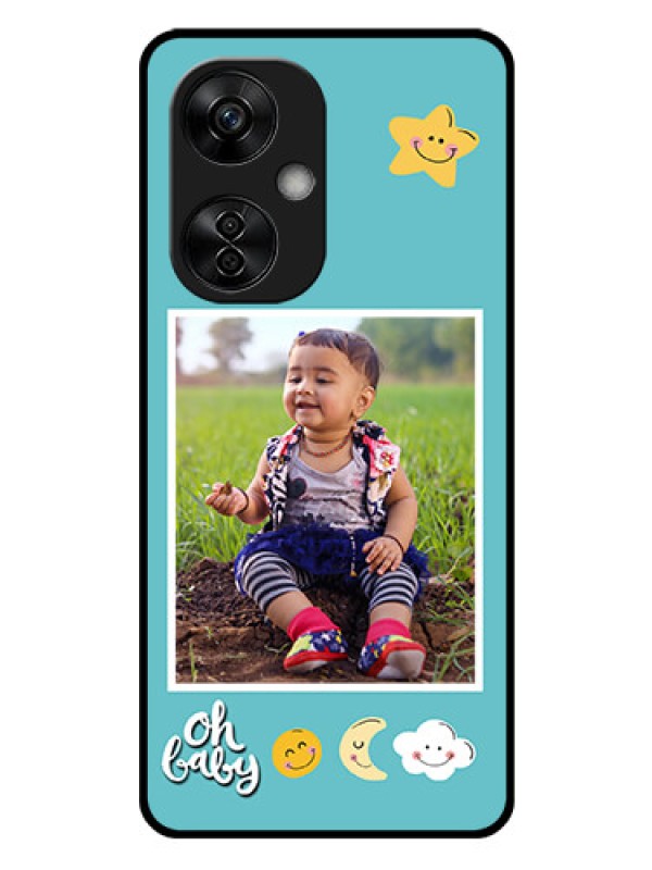 Custom OnePlus Nord CE 3 Lite 5G Personalized Glass Phone Case - Smiley Kids Stars Design