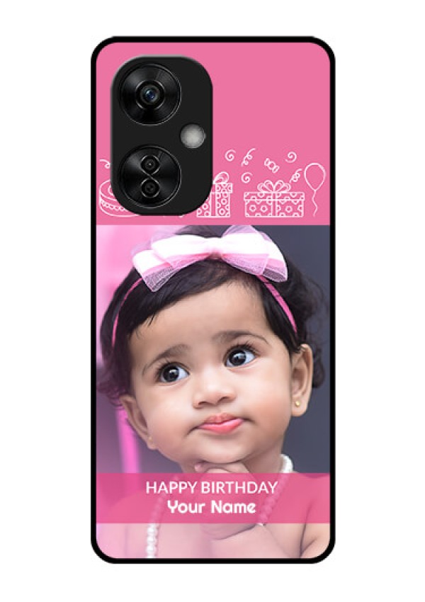 OnePlus Nord CE 3 Lite 5G Photo Printing on Glass Case - with Birthday Line Art Design
