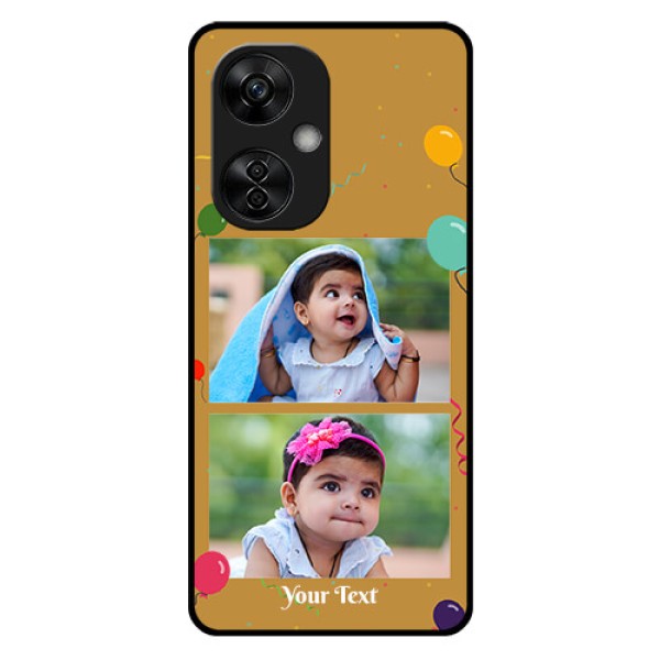 OnePlus Nord CE 3 Lite 5G Personalized Glass Phone Case - Image Holder with Birthday Celebrations Design OnePlus Nord CE 3 Lite 5G Personalized Glass Phone Case - Image Holder with Birthday Celebrations Design