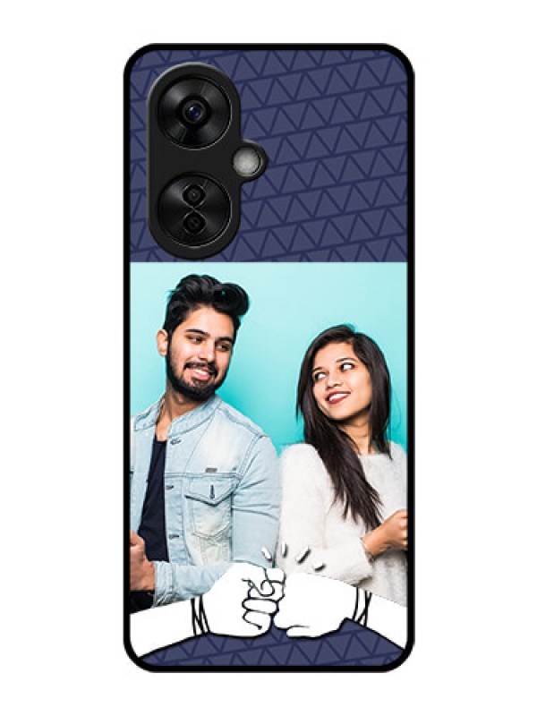 Custom OnePlus Nord CE 3 Lite 5G Photo Printing on Glass Case - with Best Friends Design
