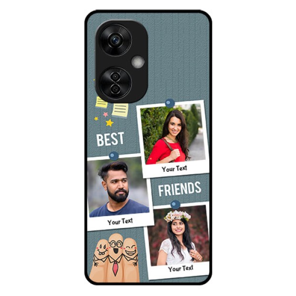 OnePlus Nord CE 3 Lite 5G Personalized Glass Phone Case - Sticky Frames and Friendship Design OnePlus Nord CE 3 Lite 5G Personalized Glass Phone Case - Sticky Frames and Friendship Design