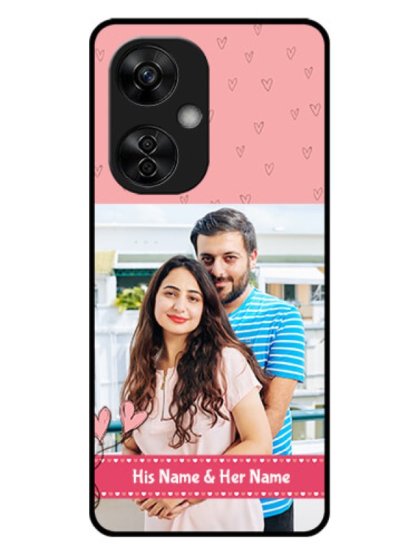 Custom OnePlus Nord CE 3 Lite 5G Personalized Glass Phone Case - Love Design Peach Color