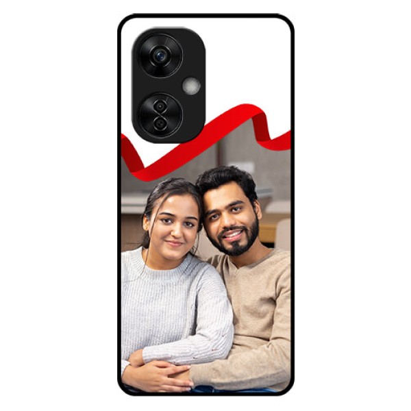 OnePlus Nord CE 3 Lite 5G Photo Printing on Glass Case - Red Ribbon Frame Design