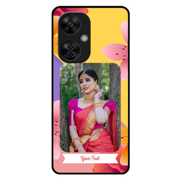 OnePlus Nord CE 3 Lite 5G Custom Glass Mobile Case - 3 Image With Vintage Floral Design OnePlus Nord CE 3 Lite 5G Custom Glass Mobile Case - 3 Image With Vintage Floral Design