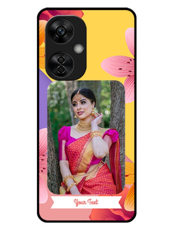 Custom OnePlus Nord CE 3 Lite 5G Custom Glass Mobile Case - 3 Image With Vintage Floral Design