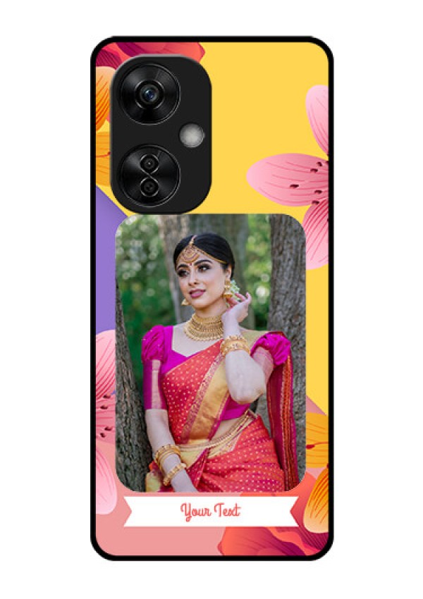 OnePlus Nord CE 3 Lite 5G Custom Glass Mobile Case - 3 Image With Vintage Floral Design