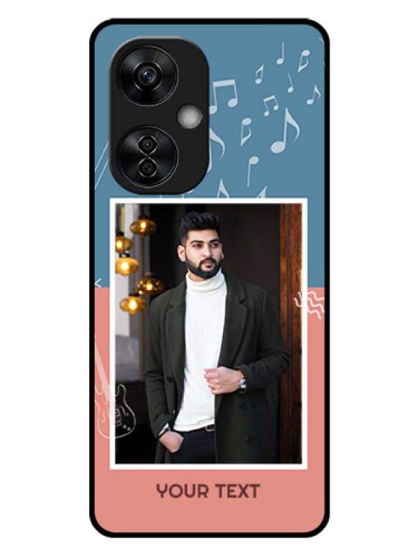 Custom OnePlus Nord CE 3 Lite 5G Photo Printing on Glass Case - with Color Musical Note Design