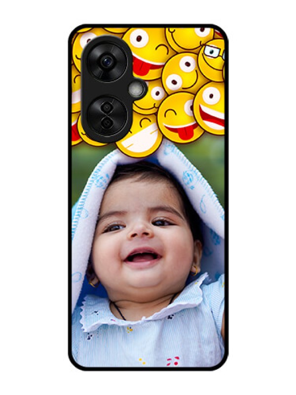 Custom OnePlus Nord CE 3 Lite 5G Custom Glass Mobile Case - with Smiley Emoji Design