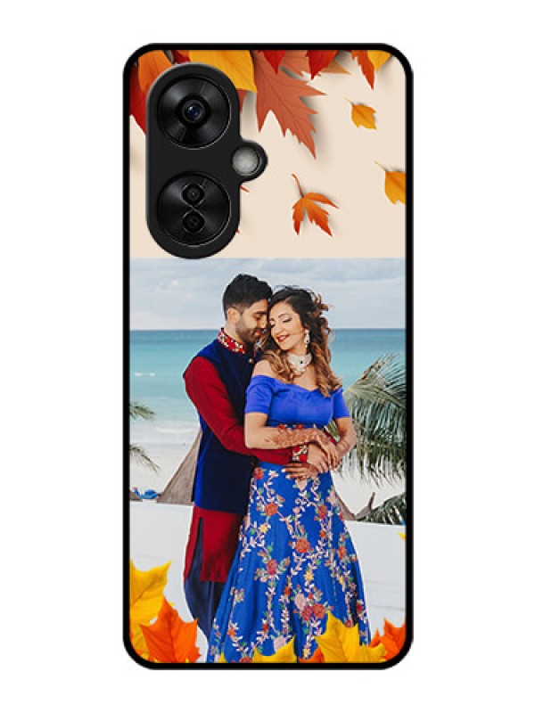 Custom OnePlus Nord CE 3 Lite 5G Photo Printing on Glass Case - Autumn Maple Leaves Design