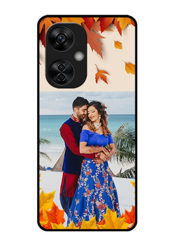 OnePlus Nord CE 3 Lite 5G Photo Printing on Glass Case - Autumn Maple Leaves Design