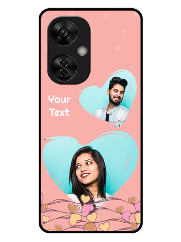 Custom OnePlus Nord CE 3 Lite 5G Custom Glass Mobile Case - Love Doodle Design