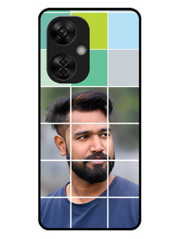 Custom OnePlus Nord CE 3 Lite 5G Photo Printing on Glass Case - with white box pattern