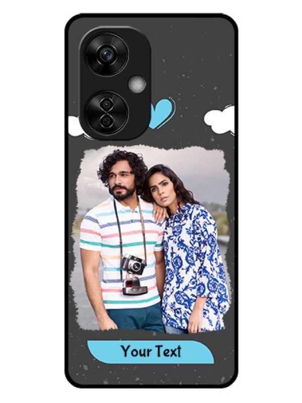 Custom OnePlus Nord CE 3 Lite 5G Custom Glass Phone Case - Splashes with love doodles Design