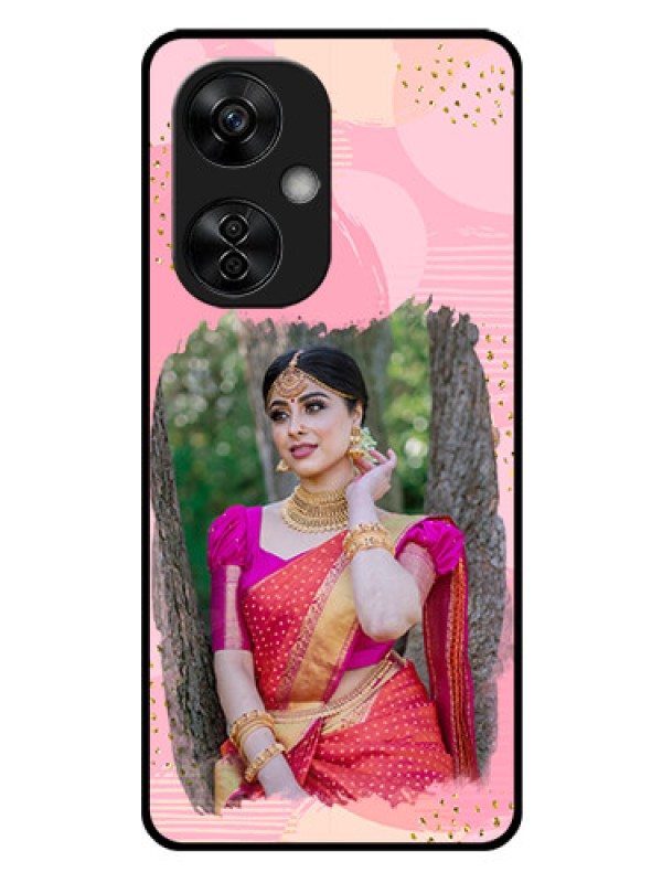 Custom OnePlus Nord CE 3 Lite 5G Personalized Glass Phone Case - Gold Glitter Splash Design