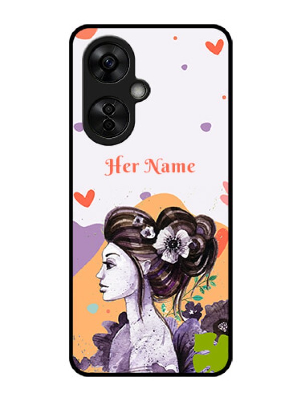 Custom OnePlus Nord CE 3 Lite 5G Personalized Glass Phone Case - Woman And Nature Design