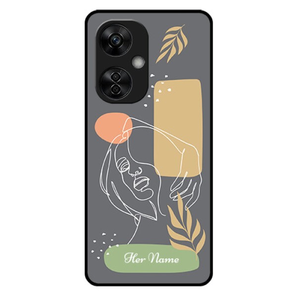 OnePlus Nord CE 3 Lite 5G Custom Glass Phone Case - Gazing Woman line art Design OnePlus Nord CE 3 Lite 5G Custom Glass Phone Case - Gazing Woman line art Design