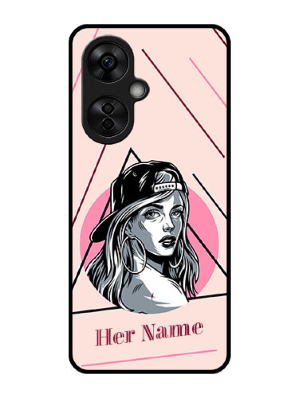 Custom OnePlus Nord CE 3 Lite 5G Personalized Glass Phone Case - Rockstar Girl Design