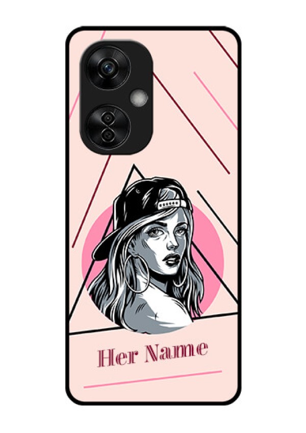 OnePlus Nord CE 3 Lite 5G Personalized Glass Phone Case - Rockstar Girl Design