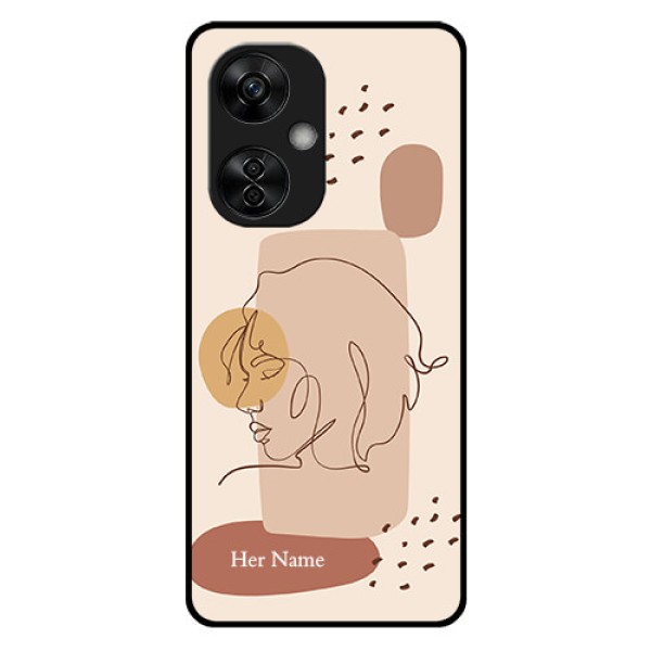 OnePlus Nord CE 3 Lite 5G Photo Printing on Glass Case - Calm Woman line art Design OnePlus Nord CE 3 Lite 5G Photo Printing on Glass Case - Calm Woman line art Design