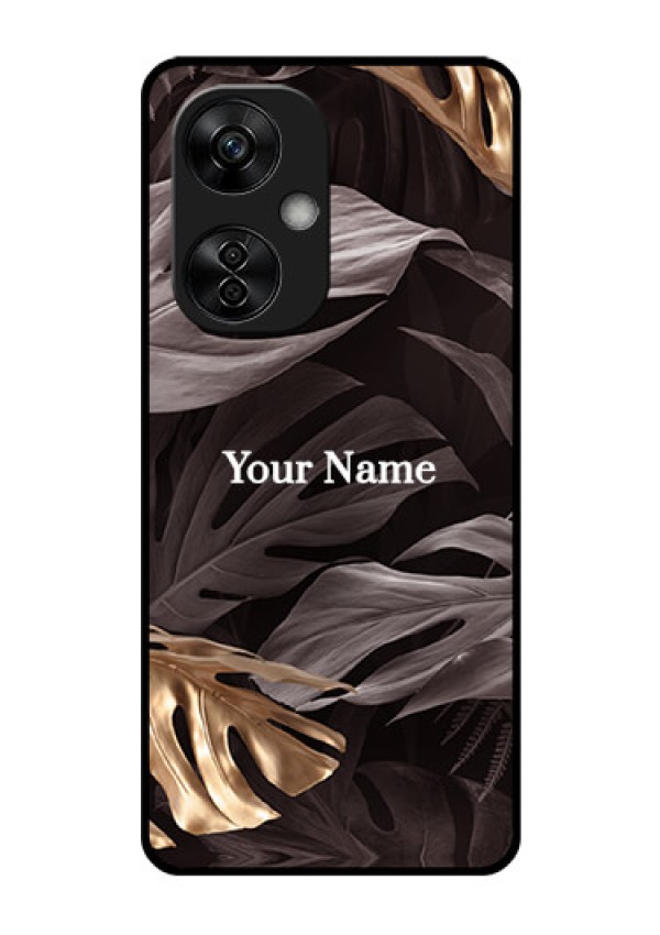 OnePlus Nord CE 3 Lite 5G Personalised Glass Phone Case - Wild Leaves digital paint Design