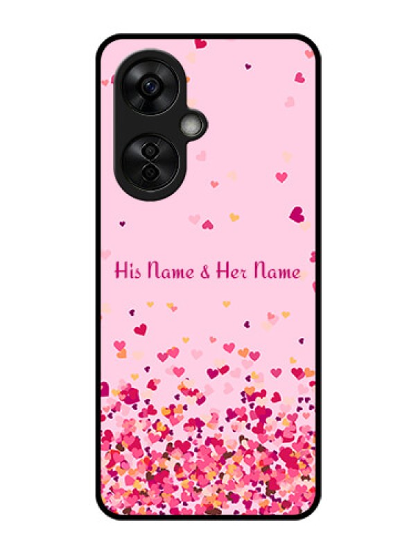 Custom OnePlus Nord CE 3 Lite 5G Photo Printing on Glass Case - Floating Hearts Design