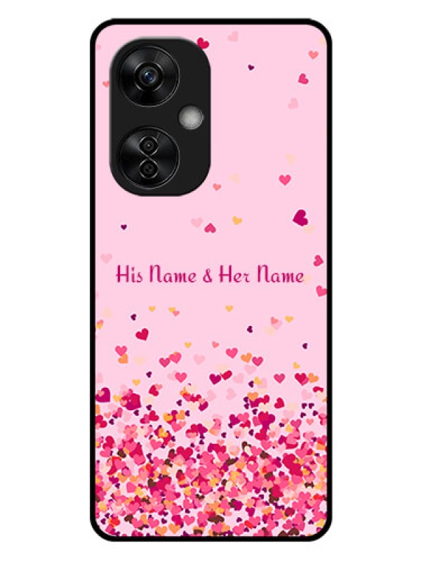 Custom OnePlus Nord CE 3 Lite 5G Photo Printing on Glass Case - Floating Hearts Design