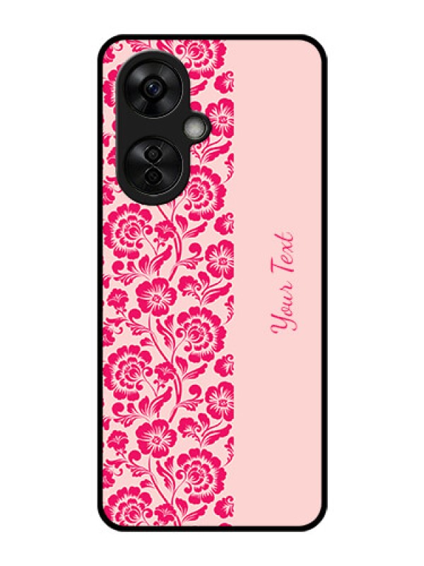 Custom OnePlus Nord CE 3 Lite 5G Custom Glass Phone Case - Attractive Floral Pattern Design