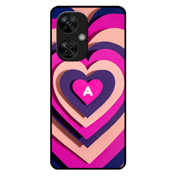 OnePlus Nord CE 3 Lite 5G Custom Glass Mobile Case - Cute Heart Pattern Design