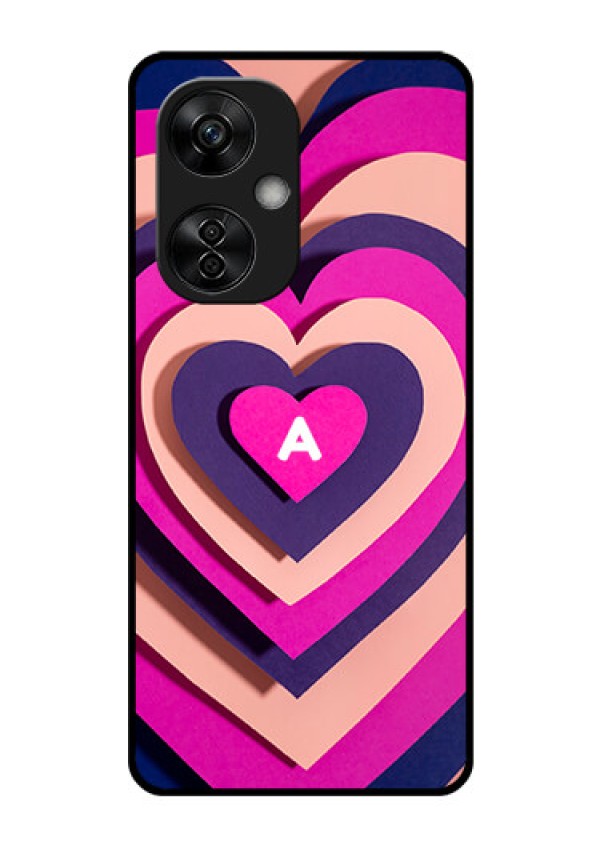 OnePlus Nord CE 3 Lite 5G Custom Glass Mobile Case - Cute Heart Pattern Design