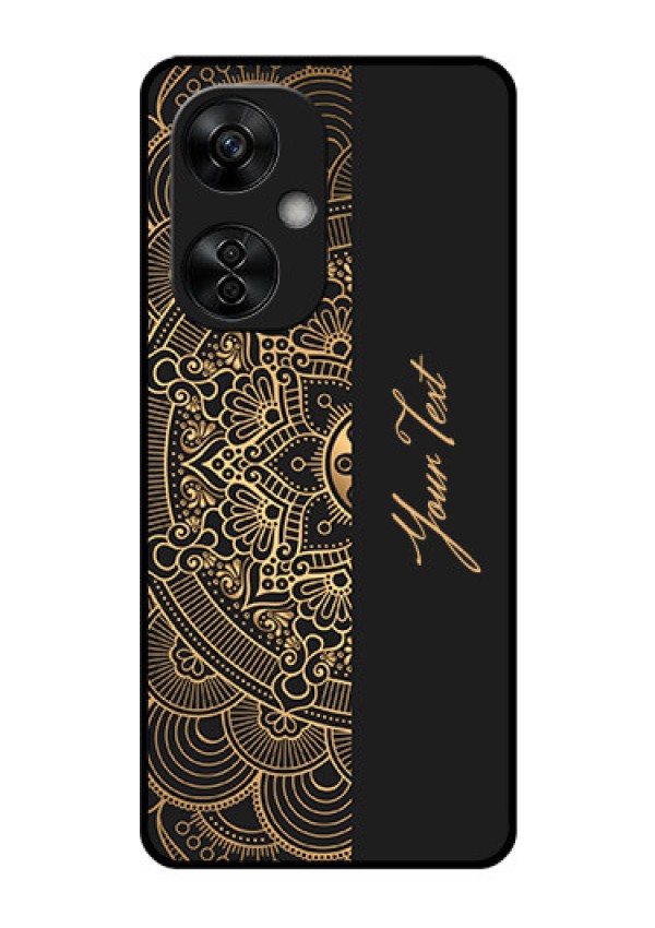 OnePlus Nord CE 3 Lite 5G Photo Printing on Glass Case - Mandala art with custom text Design