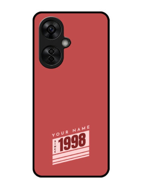 Custom OnePlus Nord CE 3 Lite 5G Custom Glass Phone Case - Red custom year of birth Design