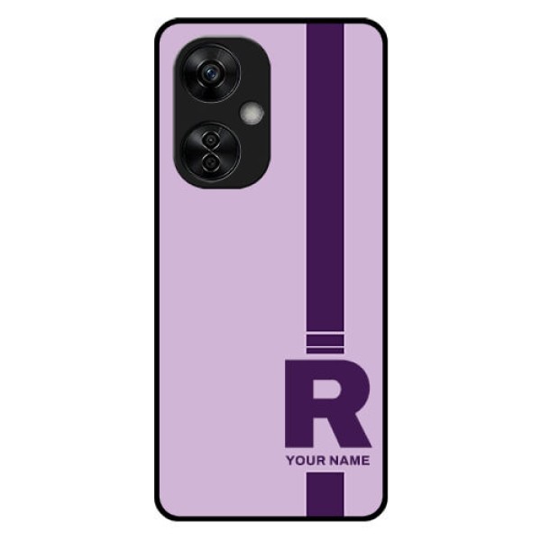 OnePlus Nord CE 3 Lite 5G Photo Printing on Glass Case - Simple dual tone stripe with name Design OnePlus Nord CE 3 Lite 5G Photo Printing on Glass Case - Simple dual tone stripe with name Design