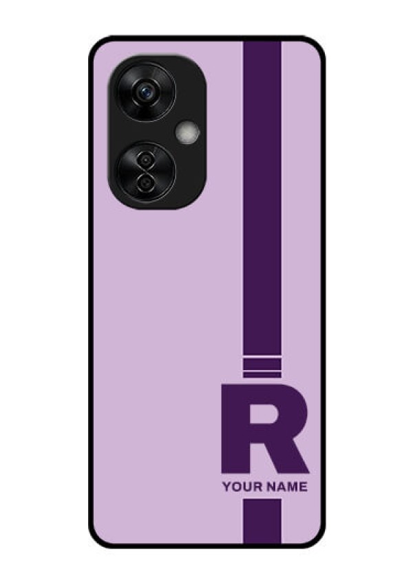OnePlus Nord CE 3 Lite 5G Photo Printing on Glass Case - Simple dual tone stripe with name Design