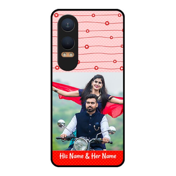 OnePlus Nord Ce 4 Lite 5G Custom Glass Phone CaseRed Pattern Case Design