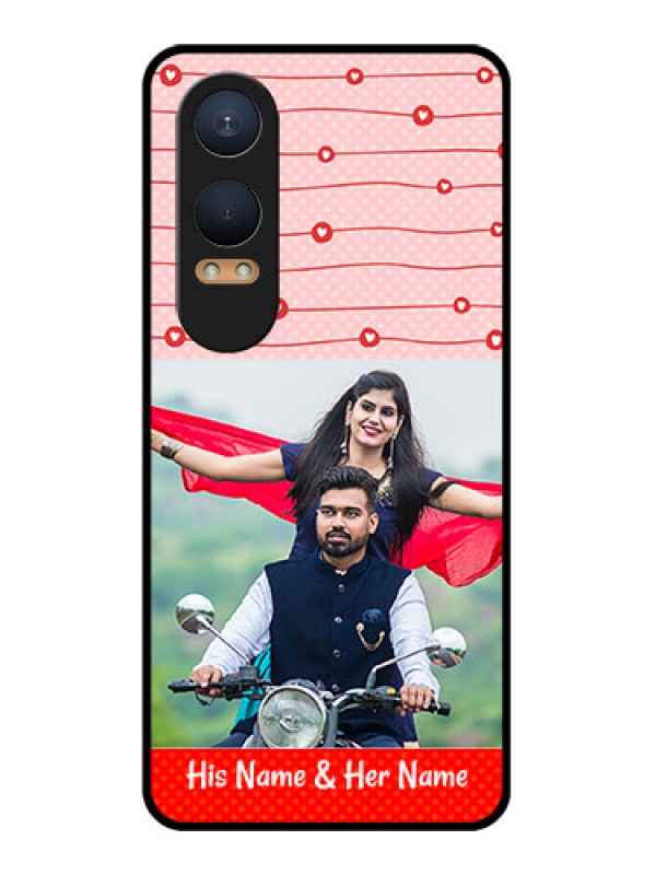 Custom OnePlus Nord Ce 4 Lite 5G Custom Glass Phone CaseRed Pattern Case Design