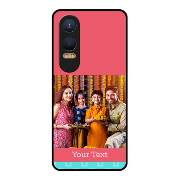 OnePlus Nord Ce 4 Lite 5G Custom Glass Phone CasePeach and Blue Color Design OnePlus Nord Ce 4 Lite 5G Custom Glass Phone CasePeach and Blue Color Design