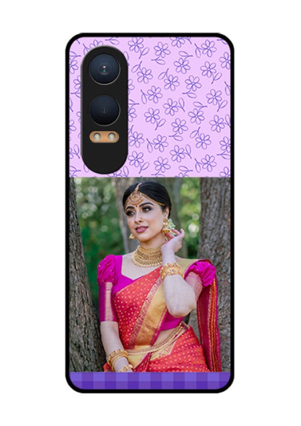 OnePlus Nord Ce 4 Lite 5G Custom Glass Phone CasePurple Floral Design