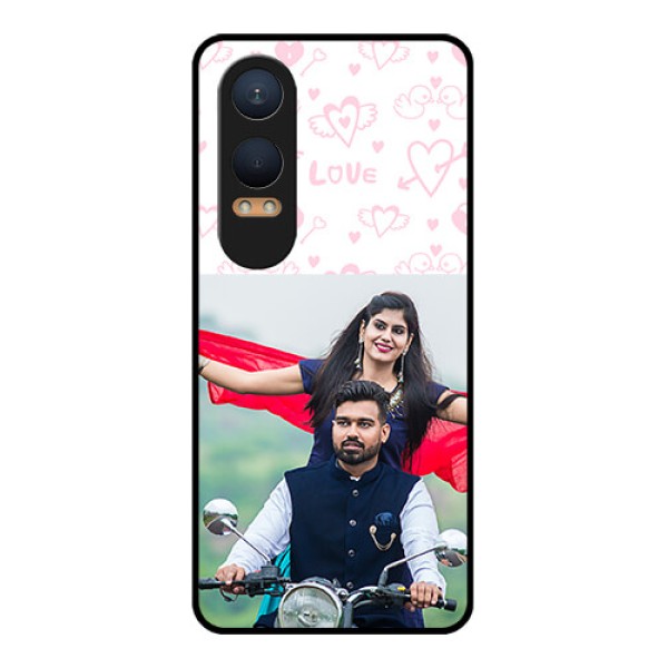 OnePlus Nord Ce 4 Lite 5G Custom Glass Phone CasePink Flying Heart Design OnePlus Nord Ce 4 Lite 5G Custom Glass Phone CasePink Flying Heart Design
