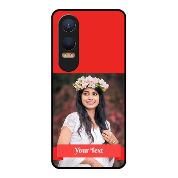 OnePlus Nord Ce 4 Lite 5G Custom Glass Phone CaseSimple Red Color Design