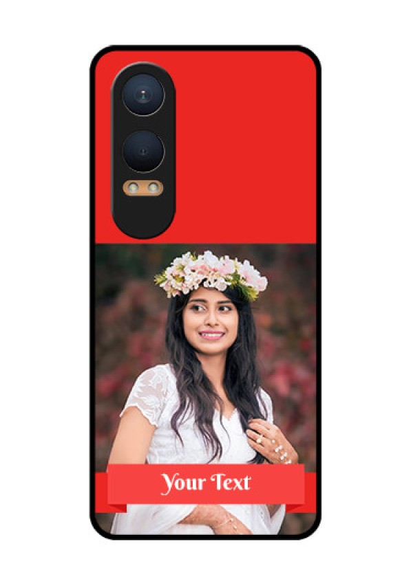 OnePlus Nord Ce 4 Lite 5G Custom Glass Phone CaseSimple Red Color Design