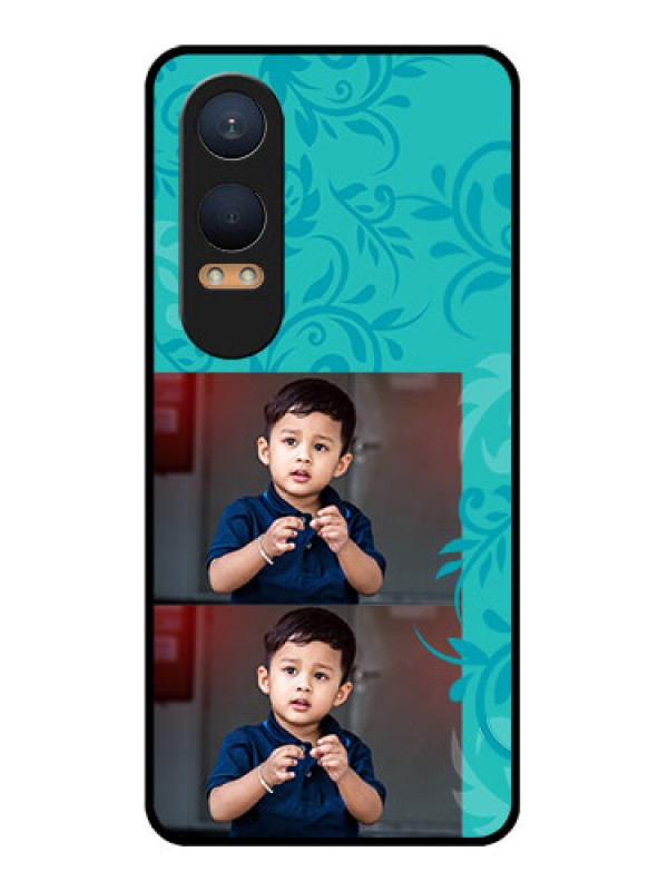 Custom OnePlus Nord Ce 4 Lite 5G Custom Glass Phone CaseWith Photo And Green Floral Design