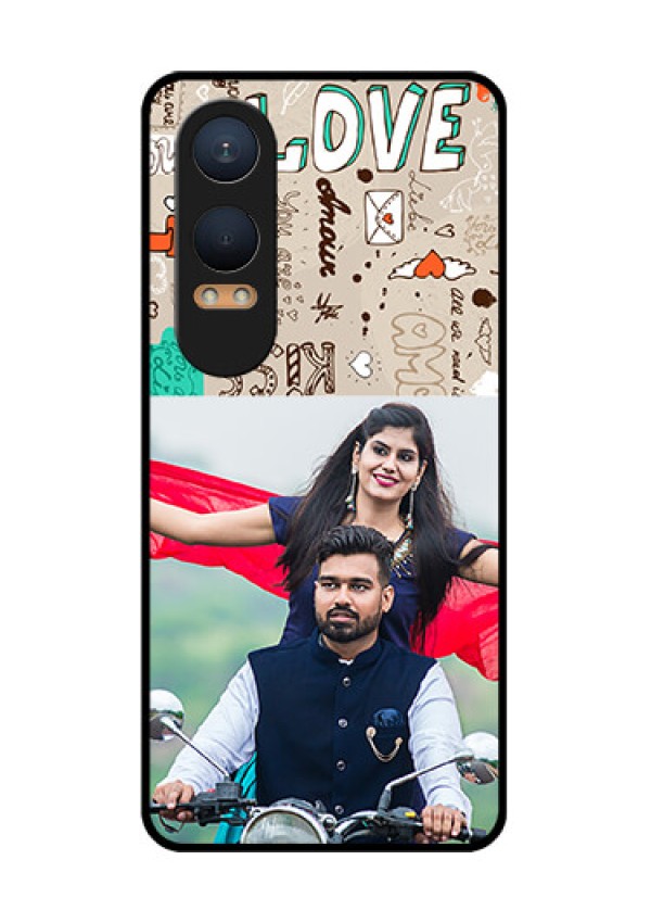 OnePlus Nord Ce 4 Lite 5G Custom Glass Phone CaseLove Doodle Pattern