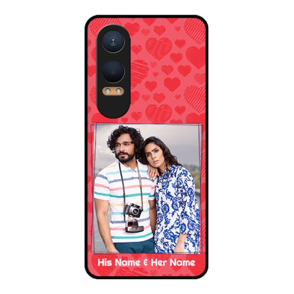 OnePlus Nord Ce 4 Lite 5G Custom Glass Phone CaseWith Red Heart Symbols Design OnePlus Nord Ce 4 Lite 5G Custom Glass Phone CaseWith Red Heart Symbols Design