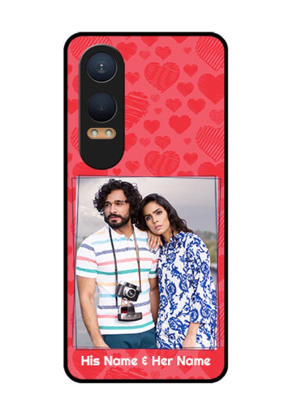 OnePlus Nord Ce 4 Lite 5G Custom Glass Phone CaseWith Red Heart Symbols Design
