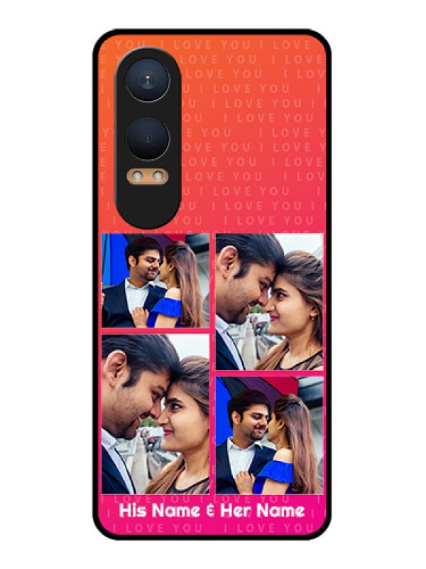 Custom OnePlus Nord Ce 4 Lite 5G Custom Glass Phone CaseI Love You Pink Design