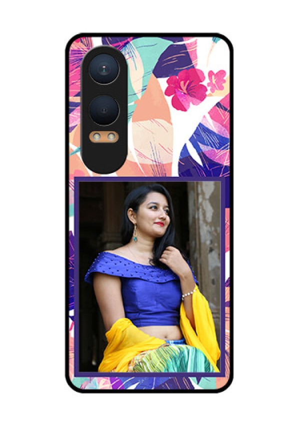 OnePlus Nord Ce 4 Lite 5G Custom Glass Phone CaseAbstract Floral Design
