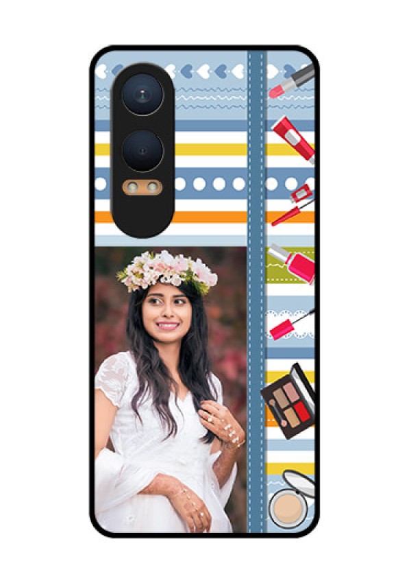 OnePlus Nord Ce 4 Lite 5G Custom Glass Phone CaseMakeup Icons Design
