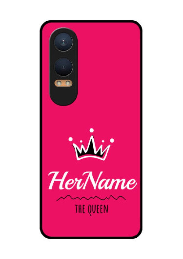 OnePlus Nord Ce 4 Lite 5G Custom Glass Phone CaseQueen With Name Design