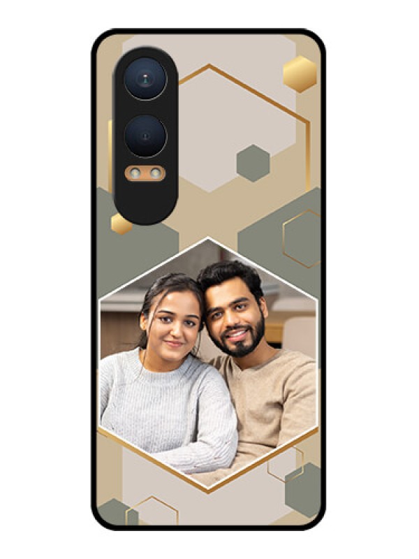 Custom OnePlus Nord Ce 4 Lite 5G Custom Glass Phone CaseStylish Hexagon Pattern Design