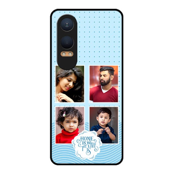 OnePlus Nord Ce 4 Lite 5G Custom Glass Phone CaseCute Love Quote With 4 Pic Upload Design